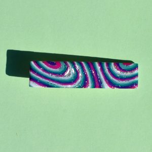 Barrette rectangulaire, au motif "à la dérive des astres".